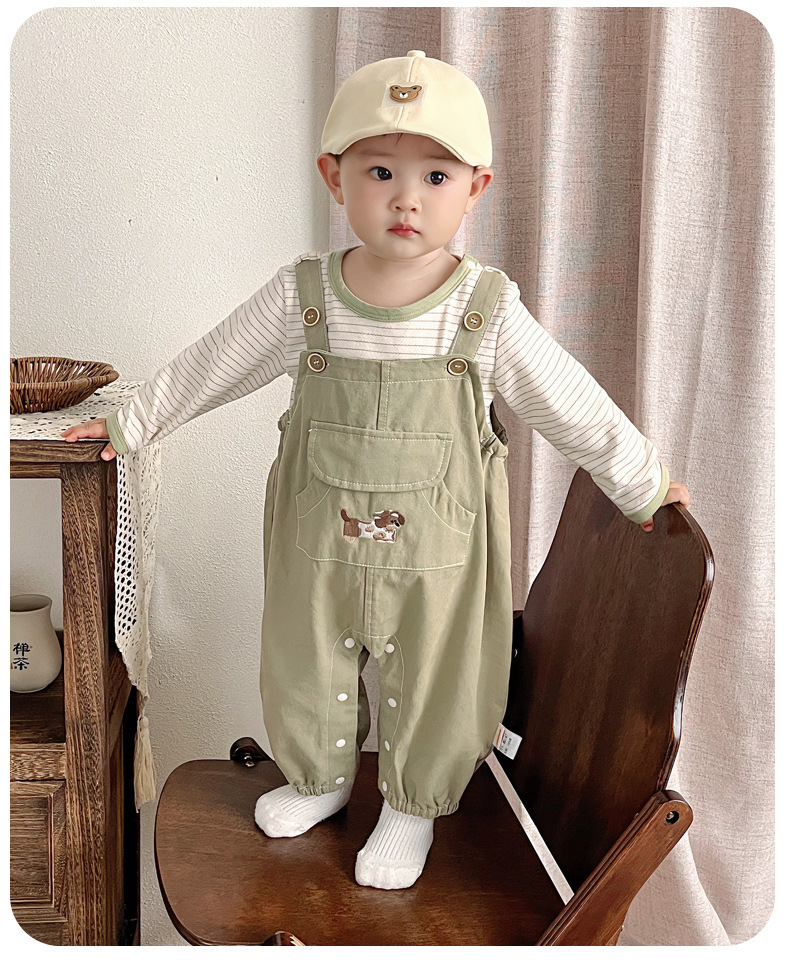 Ensemble bébé garçon cartoon avec salopette printemps automne_voghion.com