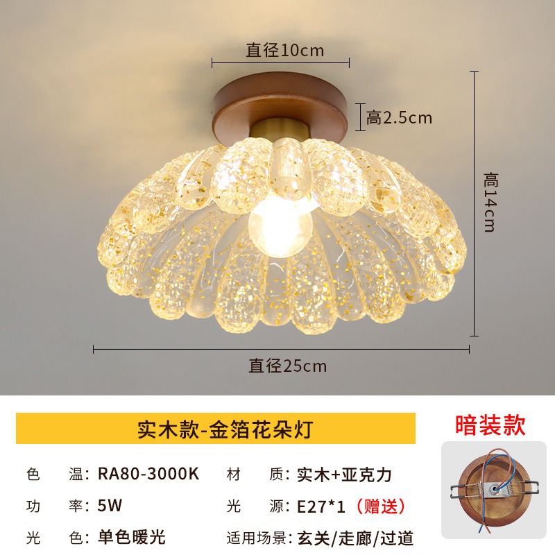 Lámpara de techo con flecos estilo medieval de hierro, vidrio y acrílico con luz LED para sala de estar y dormitorio