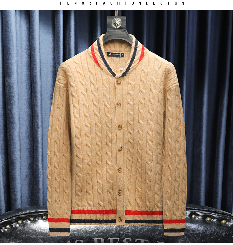 Herren Strickjacke Slim Fit Trendiges Casual Strick Cardigan_voghion.com