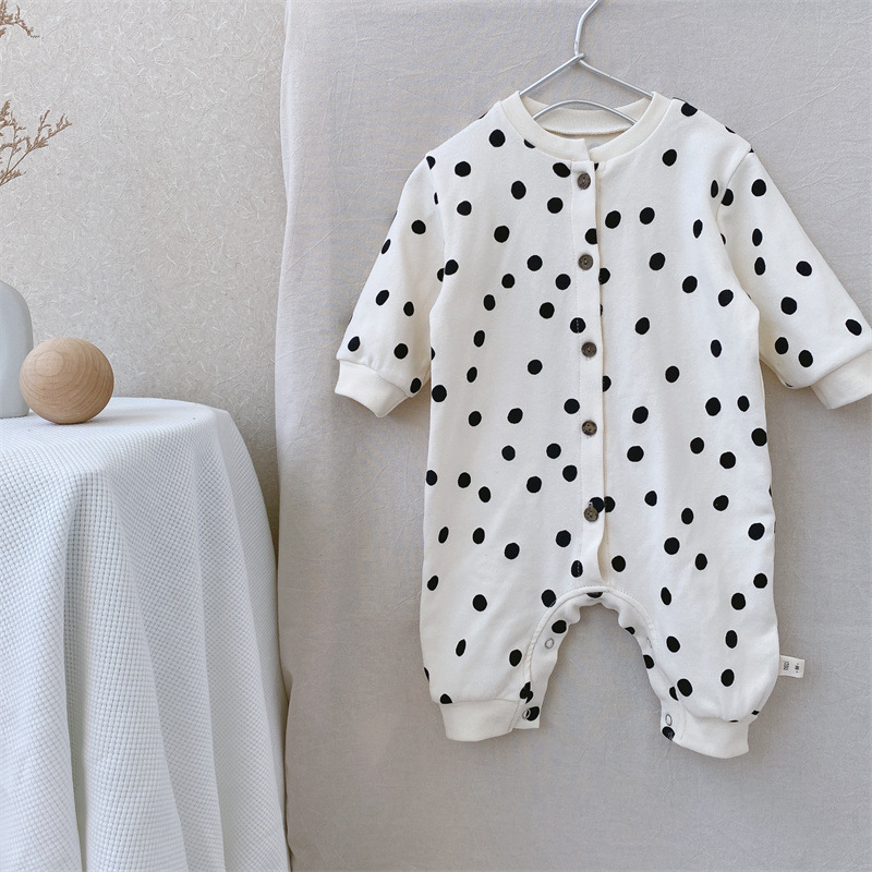 INS bebé estilo coreano ropa de los niños primavera bebé Polka Dot romper bebé mono manga larga romper funda primavera ropa