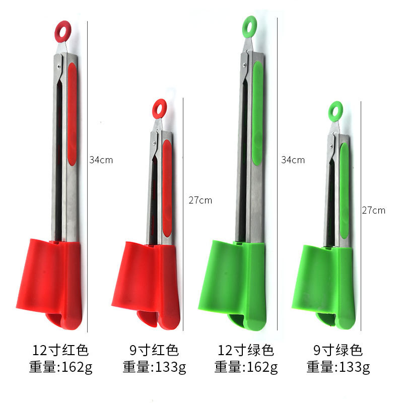 Amazon Venta caliente clip de alimentos de acero inoxidable clip de pan de silicona resistente a altas temperaturas clip de barbacoa clip retráctil clip de alimentos