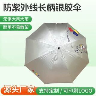 钛银胶防紫外线伞长柄加固抗暴风晴雨伞打高尔夫球伞定制加印logo