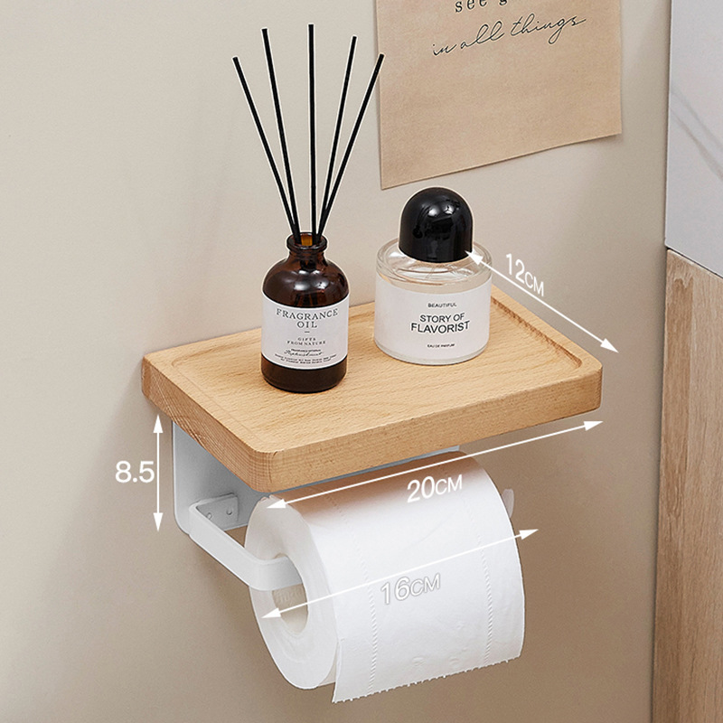 創意的な木のティッシュの棚は穴を開けないでトイレを引き出します。|undefined