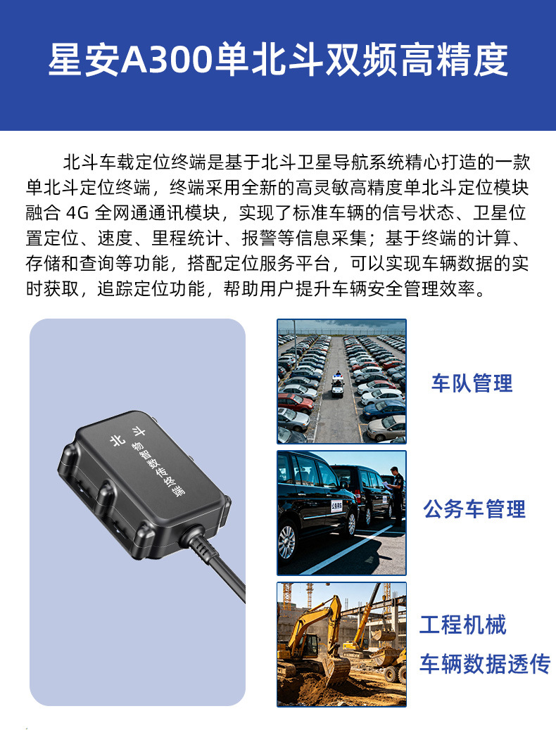 Beidou 4g Dual-Frequency High-Precision Locator Vehicle-Mounted Gps for Engineering Machinery Fleet Management, Fuel Consumption, Temperature and Humidity Data Collection
