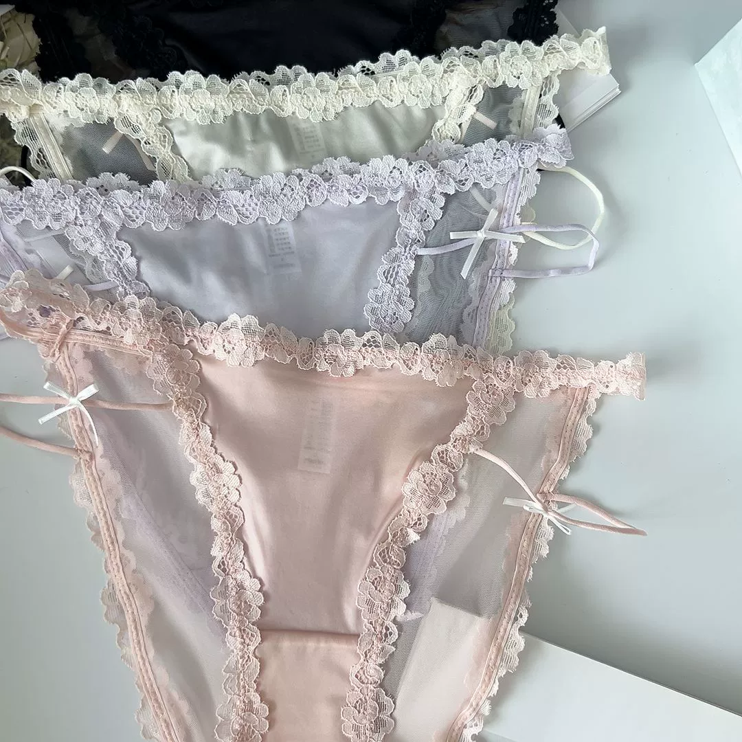  Lace tape, trousers, underwear, sexy pants, flowered, hip-accented