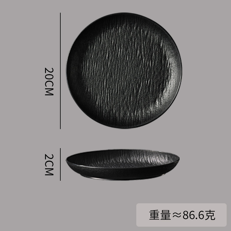 Plato de piedra de 20 cm, plato de carne de plástico, plato de arroz, plato de pasta, plato profundo japonés, plato de comida occidental, plato transfronterizo image 8