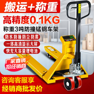 Electronic Forklift Scale 2 Tons 3 Tons Manual Hydraulic Pallet Truck with Weighing Scale for Warehousing Logistics