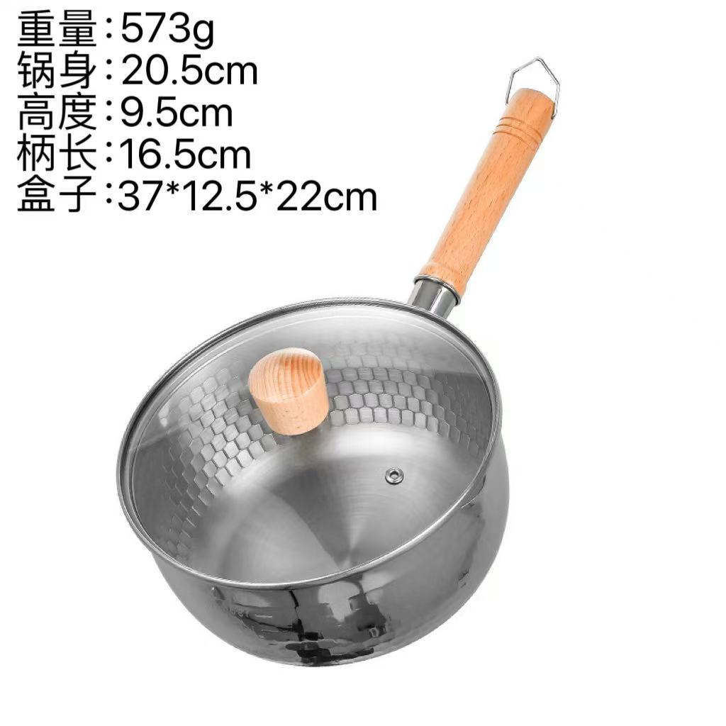 Pan de acero inoxidable transfronterizo pan de leche casera pan de leche sin recubrimiento pan de alimentos suplementarios para bebés pan antiadherente pan multifuncional