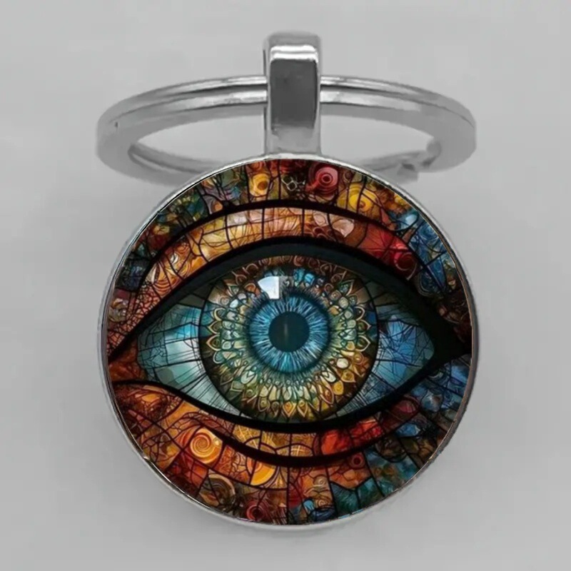 Cross-Border Eye of Horus Glass Keychain Devil's Eye Evil Eye Religious Lovers Bag Pendant