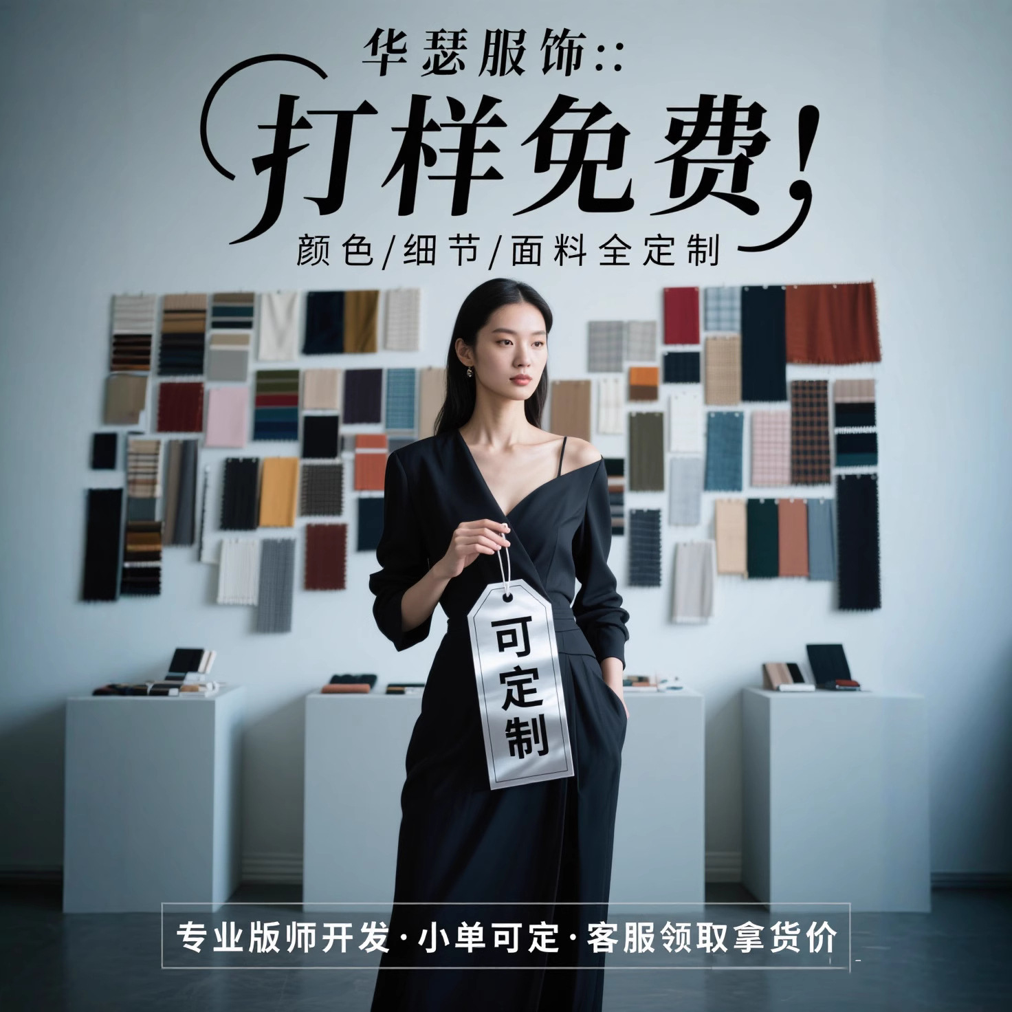 免费打版拿样春夏秋冬欧美女士连衣裙礼服毛呢风衣家居服数码印花