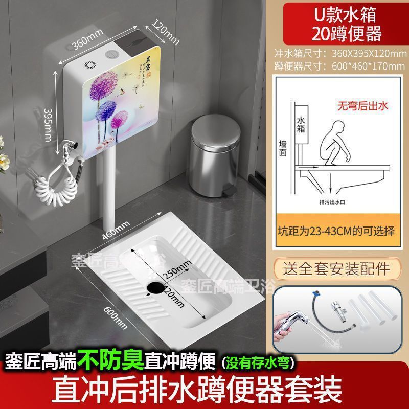品牌蹲便器水箱卫生间后排蹲坑便池大便器蹲便器大号特大号家用|undefined