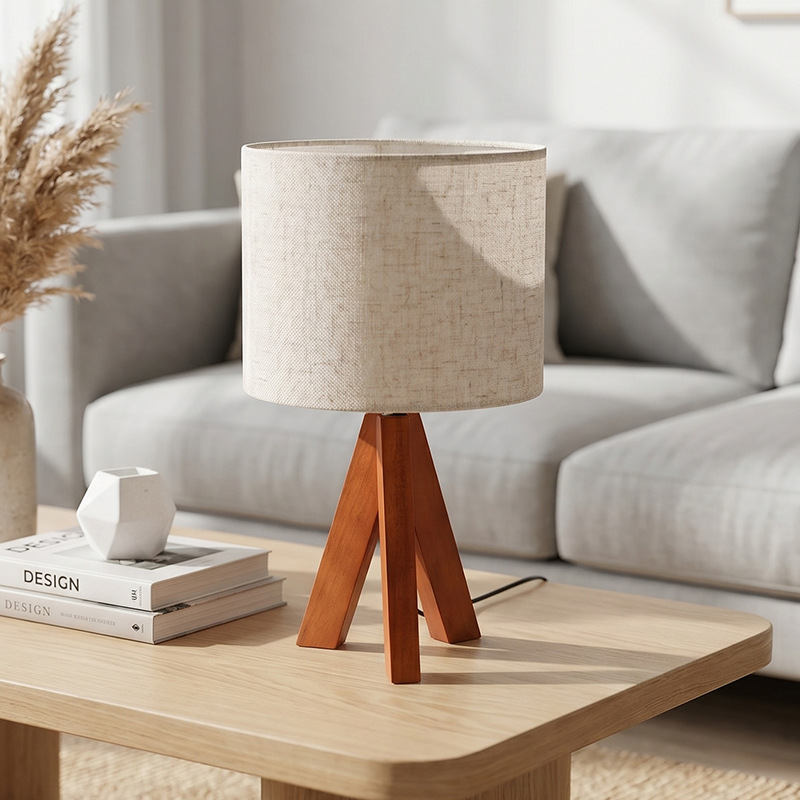 Transfronteriza nórdica retro decoración lámpara de cabezal de cama madera maciza red ins luz de noche LED atmósfera lámpara de escritorio de madera maciza image 3