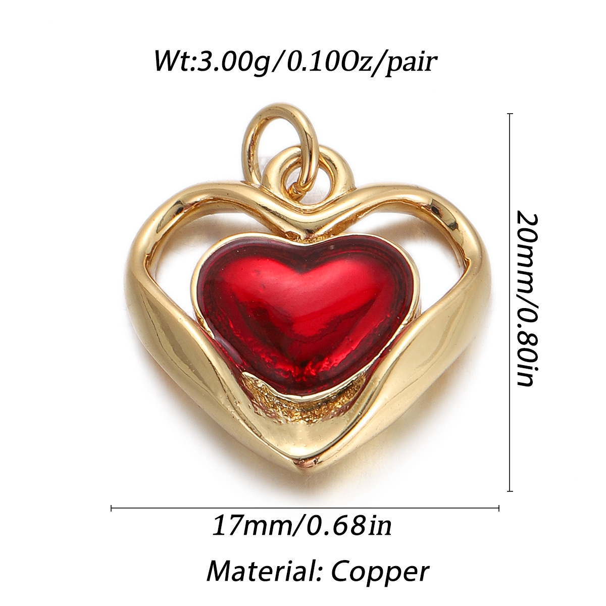 2g Weight Pendant, Chain Jewelry Making Type 15*13mm Jewelry Making Size DIY Jewelry Accessories Classification 1 Piece Quantity Copper Material Letter, Heart Shape Pattern Plating Design Vintage Style, Classic Style Style 1 Piece 15*13mm Copper Letter Heart Shape Pendant Chain 9