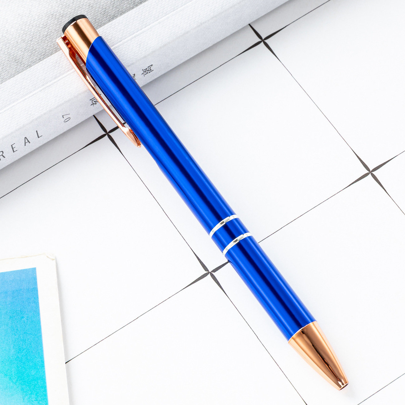 Metal bolígrafo de presión dos bobinas de aluminio barra de pluma de negocios puede imprimir logotipo publicitario regalo bolígrafo promocional fábrica al por mayor