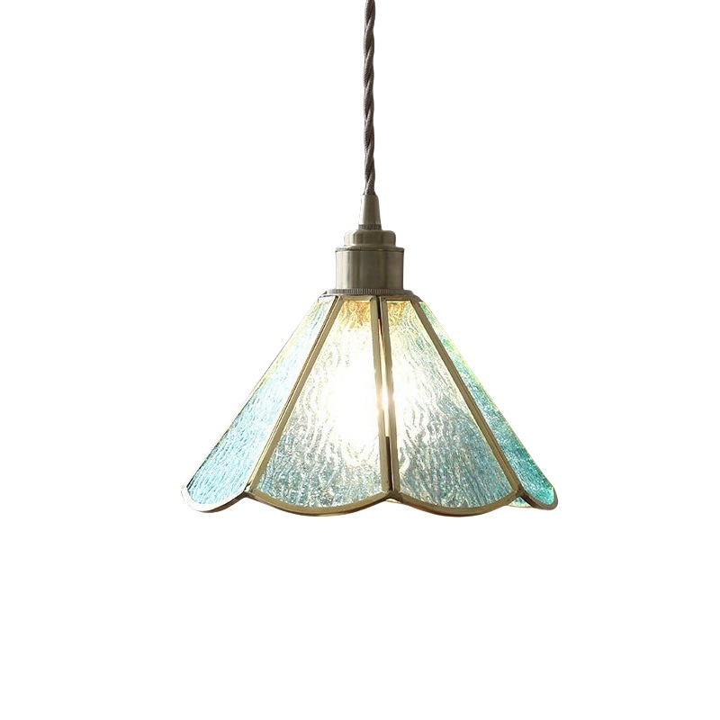 Tiffany Retro Latón Vidrio Antiguo Casa de familia junto a la cama Café Bar Restaurante Bar Salón de té Araña