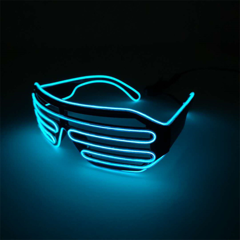 Gafas luminosas EL explosivas, accesorios de baile fluorescentes, artefactos de fiesta, persianas, gafas luminosas, suministros fluorescentes para fiestas de baile