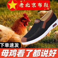 New Old Beijing Cotton Shoes for Men Slip-on Lazy Shoes Anti-slip Durable Casual Work Shoes Breathable Canvas Shoes