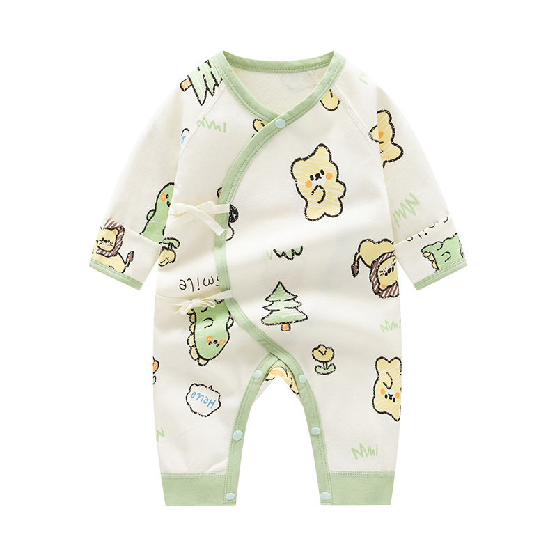 Otoño nuevo estilo recién nacido de una pieza ropa de bebé de primavera y otoño algodón de doble cara bebé deshuesado traje de escalada de manga larga