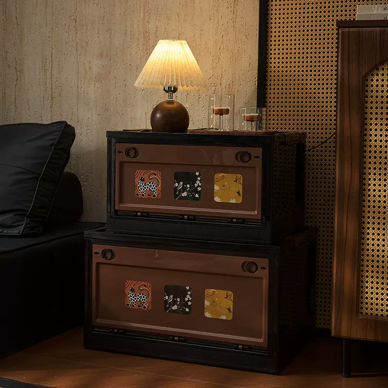 中古折叠收纳箱前开门家用衣服衣物衣柜整理神器书本储物盒塑料筐