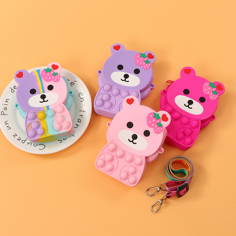 ネズミの先鋒を滅ぼして、クマのウサギのショルダーバッグの子供の益智は0財布を押して、斜めに王女のカバンの贈り物にまたがります。|undefined