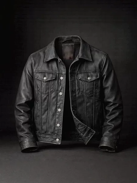 2026 New Independent Brand Men's Retro Lapel Leather Jacket American Workwear Trendy Biker Leather Jacket