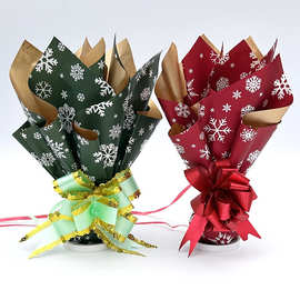 圣诞节礼物包装纸红色欧雅纸苹果花束包装纸礼盒装饰防水DIY材料