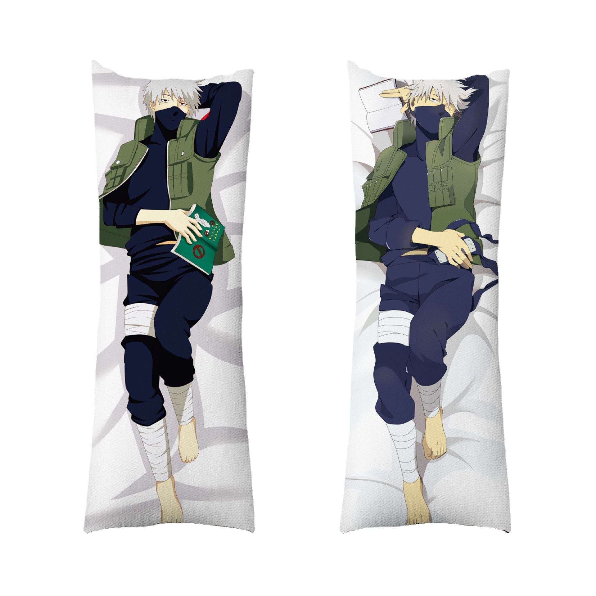 Copertura per cuscino a corpo intero Naruto - Fodera lunga con personaggio anime Kakashi