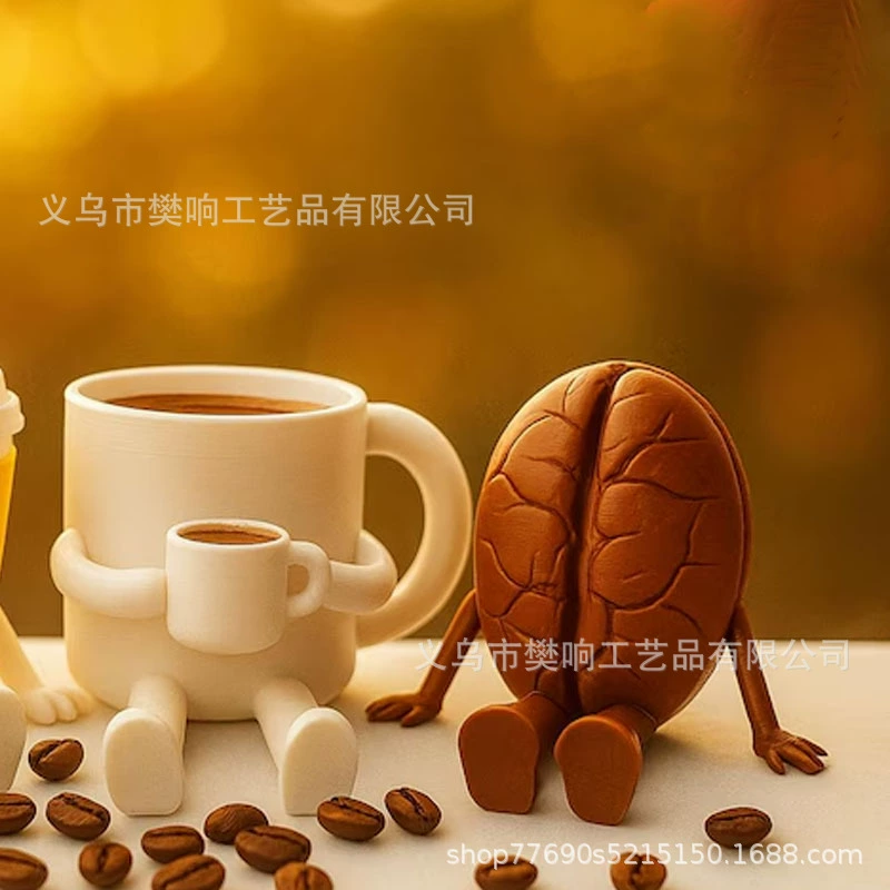 Портретная фигурка на рабочем столе Coffee Buddy, 3D-печать, мини-статуя углового кофейника