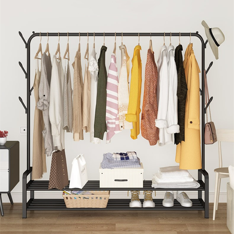 Tendedero perchero de piso perchero de dormitorio tendedero simple poste de ropa plegable balcón interior perchero