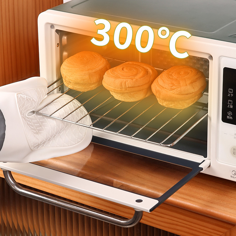 Guantes de aislamiento térmico resistentes a quemaduras gruesas de silicona horno de cocina para hornear pasteles resistentes a altas temperaturas antideslizantes a prueba de calor guantes de microondas