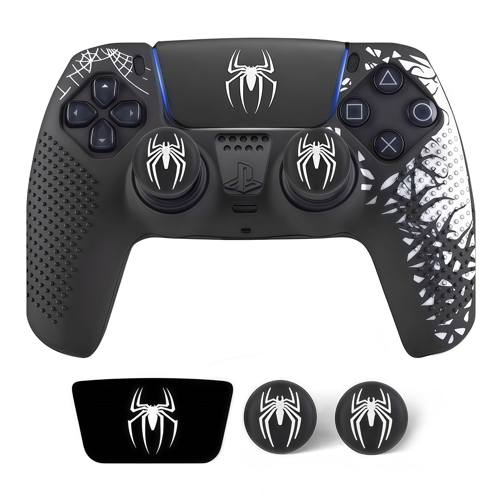 Spider-Man PS5 cubierta de mango P5 cubierta de silicona sombrera de rocker pegatinas de mango de juego una pieza