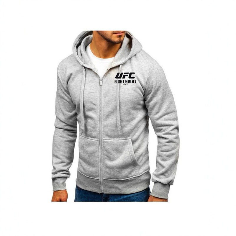 Cross-border men's UFC hooded sweatshirt, autumn and winter zip-up cardigan, casual sports jacket, printed men's clothing Cross-border men's UFC hooded sweatshirt, autumn and winter zip-up cardigan, casual sports jacket, printed men's clothing