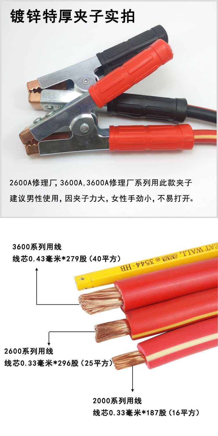 Heavy-Duty Truck Car Battery Cable Connection Wire with Thickened Alligator Clips for Connecting Live Wires, Helping Cars to Hook Up, and Crossing the River Dragon Cable