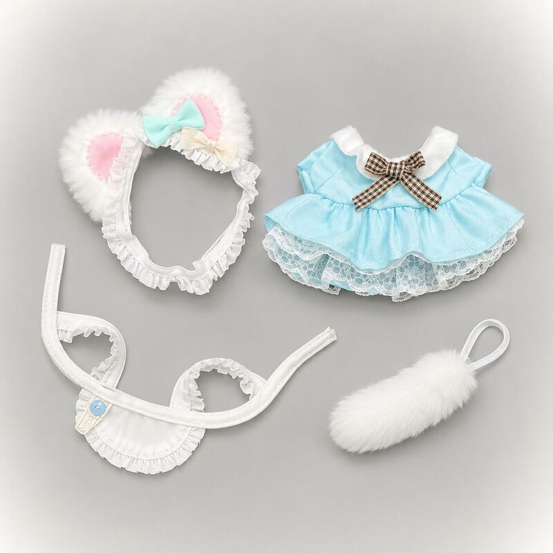 Cat Maid 10cm Maid Outfit Doll Clothes Cotton Doll Cute Princess Dress Replacement Outfit Self-Deprecating Bear Normal Body Type