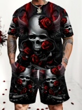 H 18804 Skull print two-piece set ����ӡ��������