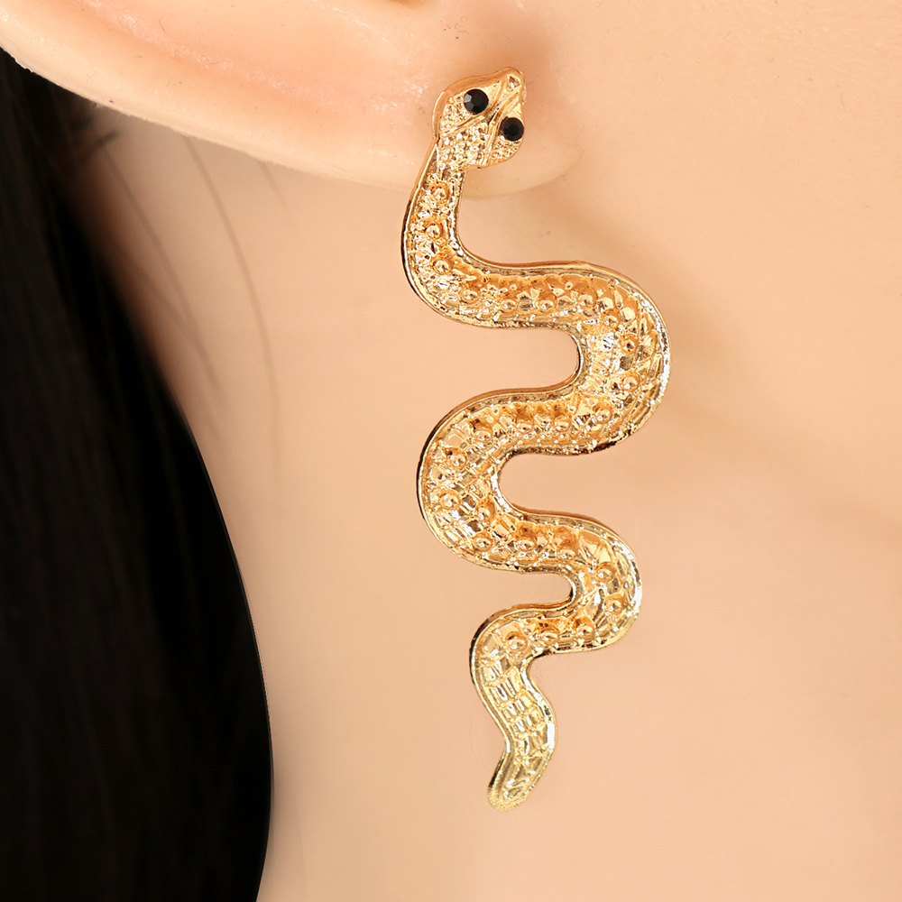 new trendy snakeshaped earrings personality exaggerated long earringspicture2