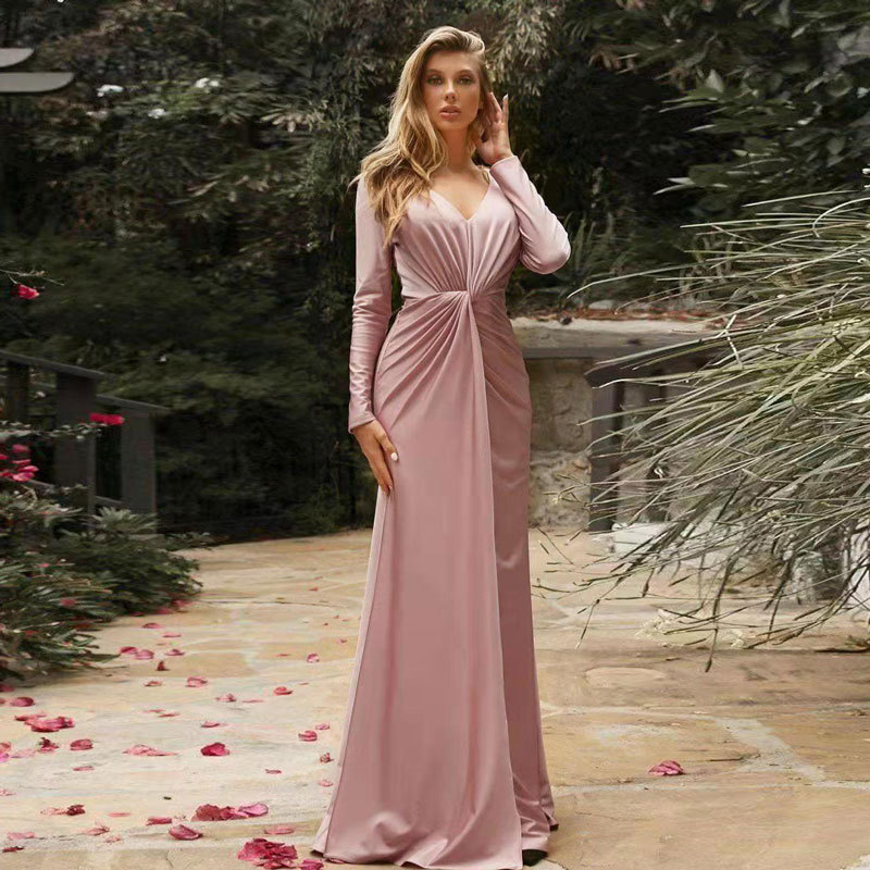 Comercio exterior europeo y americano Amazon AliExpress deseo sexy nuevo largo elegante sexy adelgazar vestido