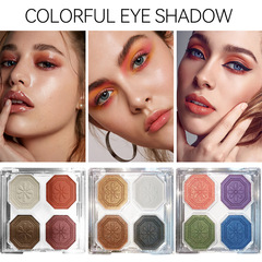 Cross-border makeup four-color eyeshadow box European and American style stage makeup multi-color matte pearlescent micro-glitter color eyeshadow palette