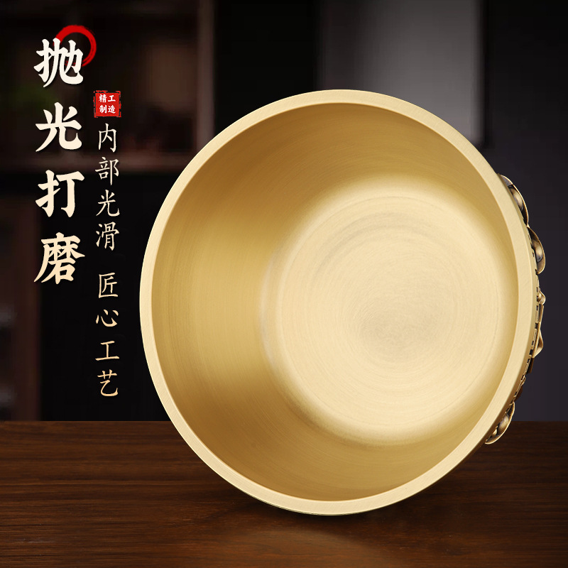 純黄銅聚宝盆八卦聚宝盆五福聚宝盆ホームオフィス玄関置物|undefined
