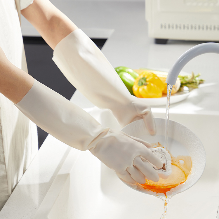 Household Nitrile Gloves, Extended Length, Durable, Waterproof, for Cleaning Chores, Laundry, Dishwashing, Kitchen Use, Wear-Resistant Household Nitrile Gloves, Extended Length, Durable, Waterproof, for Cleaning Chores, Laundry, Dishwashing, Kitchen Use, Wear-Resistant