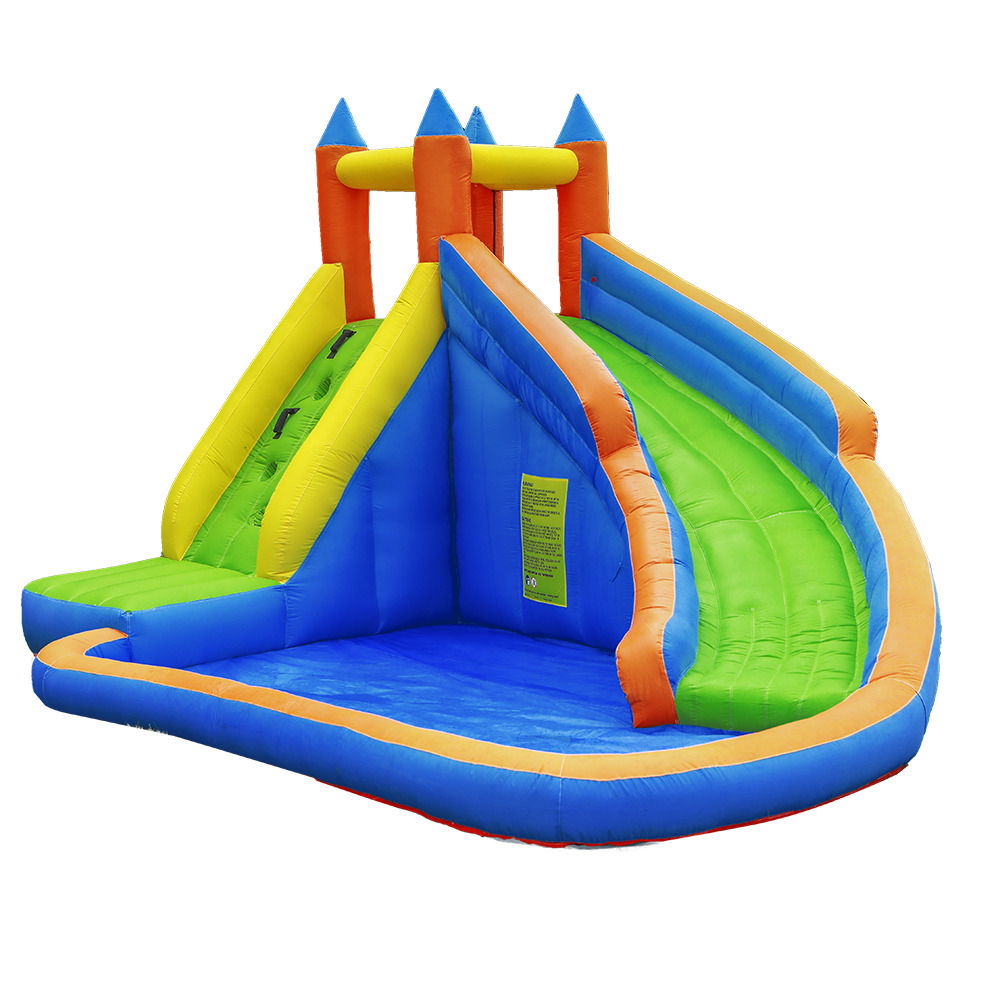 Castillo inflable Doctor Dolphin para interiores y exteriores, tobogán inflable pequeño para niños, trampolín, castillo con rociador de agua, inflable antideslizante