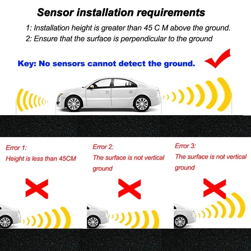 The Erlangshen reverse radar with 4 rear sensors emits a sound like the original and features high-precision ultrasonic detection
