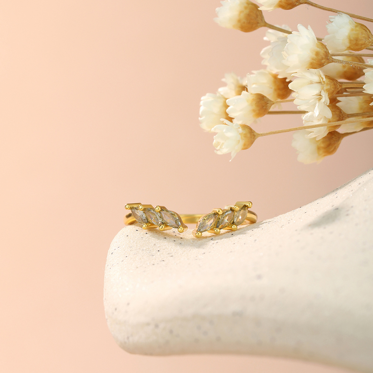 跨境热销马眼锆石镶钻新款戒指铜质简约百搭饰品