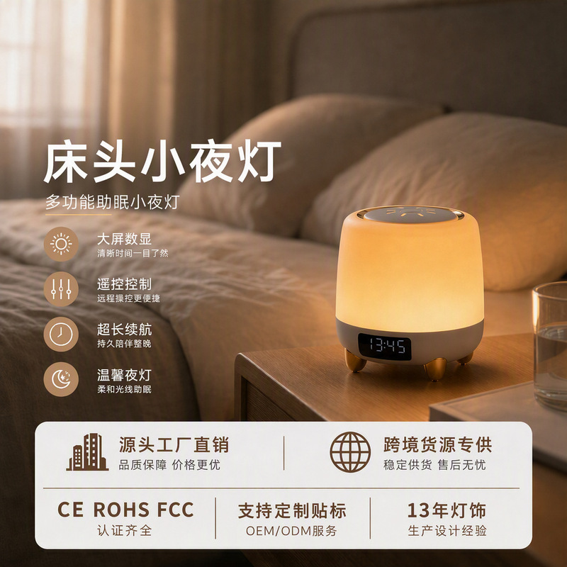 Bedside remote-controlled touch-sensitive night light with timer and charging function, high aesthetic value, creative design, exclusively for cross-border sales