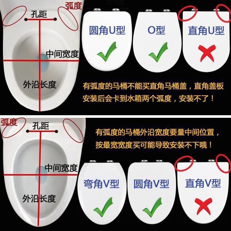 Universal thickened toilet seat cover accessories, slow-lowering cover, old-fashioned UVO square U-shaped household toilet seat factory undefined