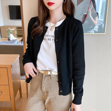 针织开衫女装2025年新款薄款毛衣外套早秋短款内搭打底衫外搭上衣