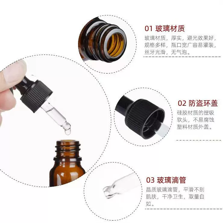 Pipette, bottle, handheld glossy oil, sample