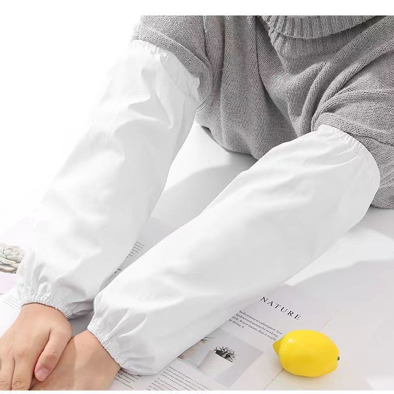 Adulto impermeable a prueba de aceite de cuero blanco oversleeve trabajo de los hombres alargado cocina hogar anti-fouling oversleeve mujeres resistente a las manchas oversleeve