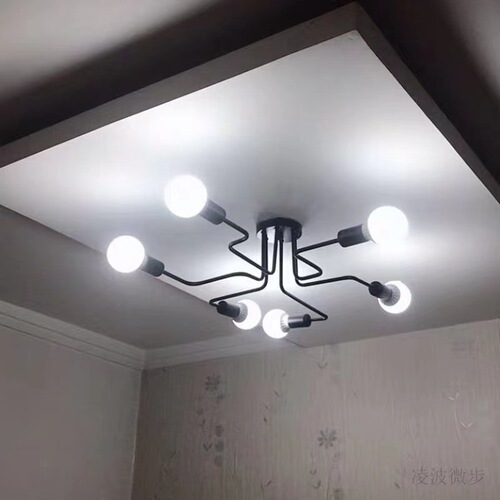American creative simple modern living room iron industrial style ceiling lamp study bedroom restaurant clothing store led lamp