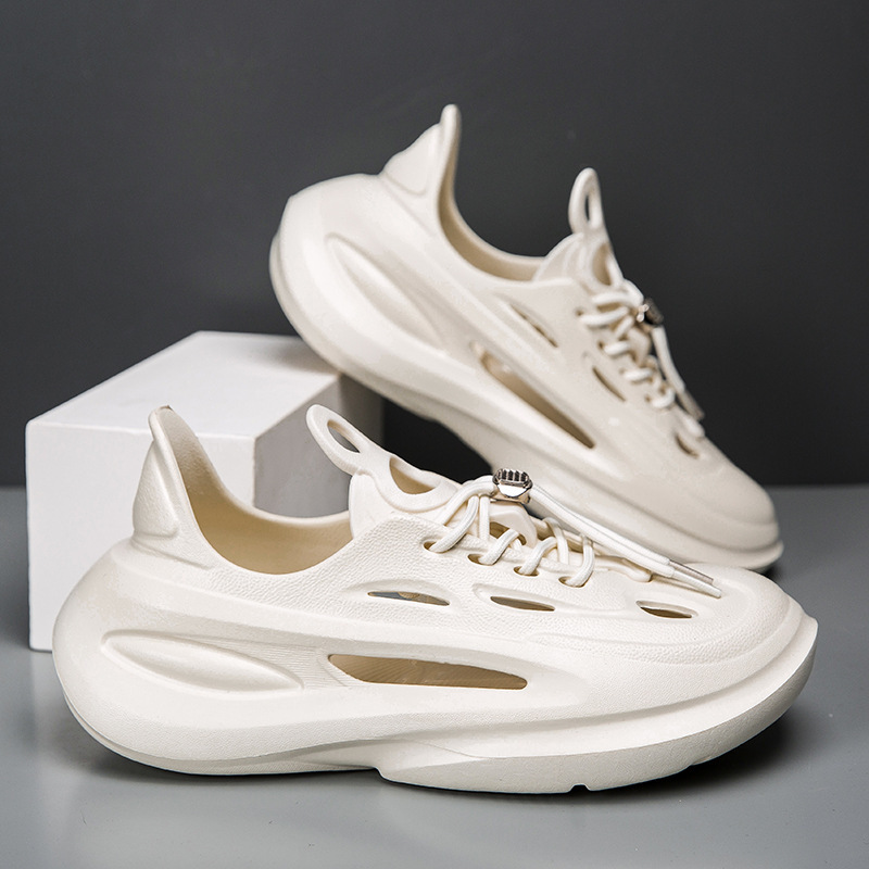 Hombre correa de coco agujero grueso antideslizante EVA zapatillas de moda transpirables zapatos de agua de playa de tamaño grande